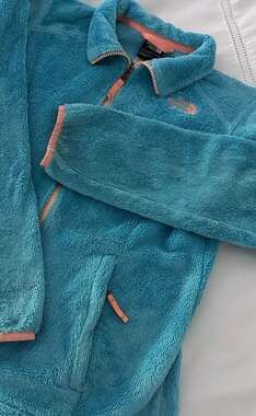 Girls’ L The North Face  Osito Full Zip Fleece Jacket Aqua Blue
